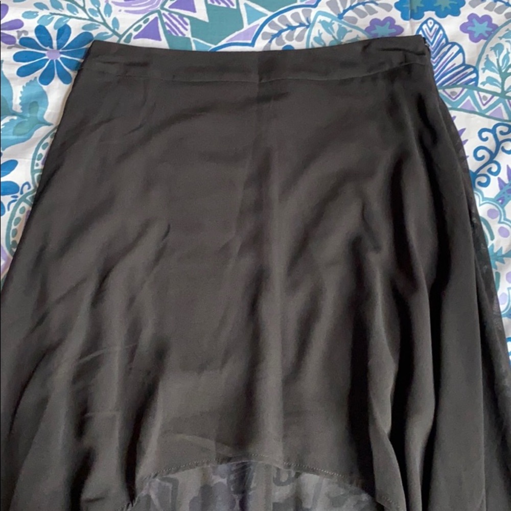 High low black skirt